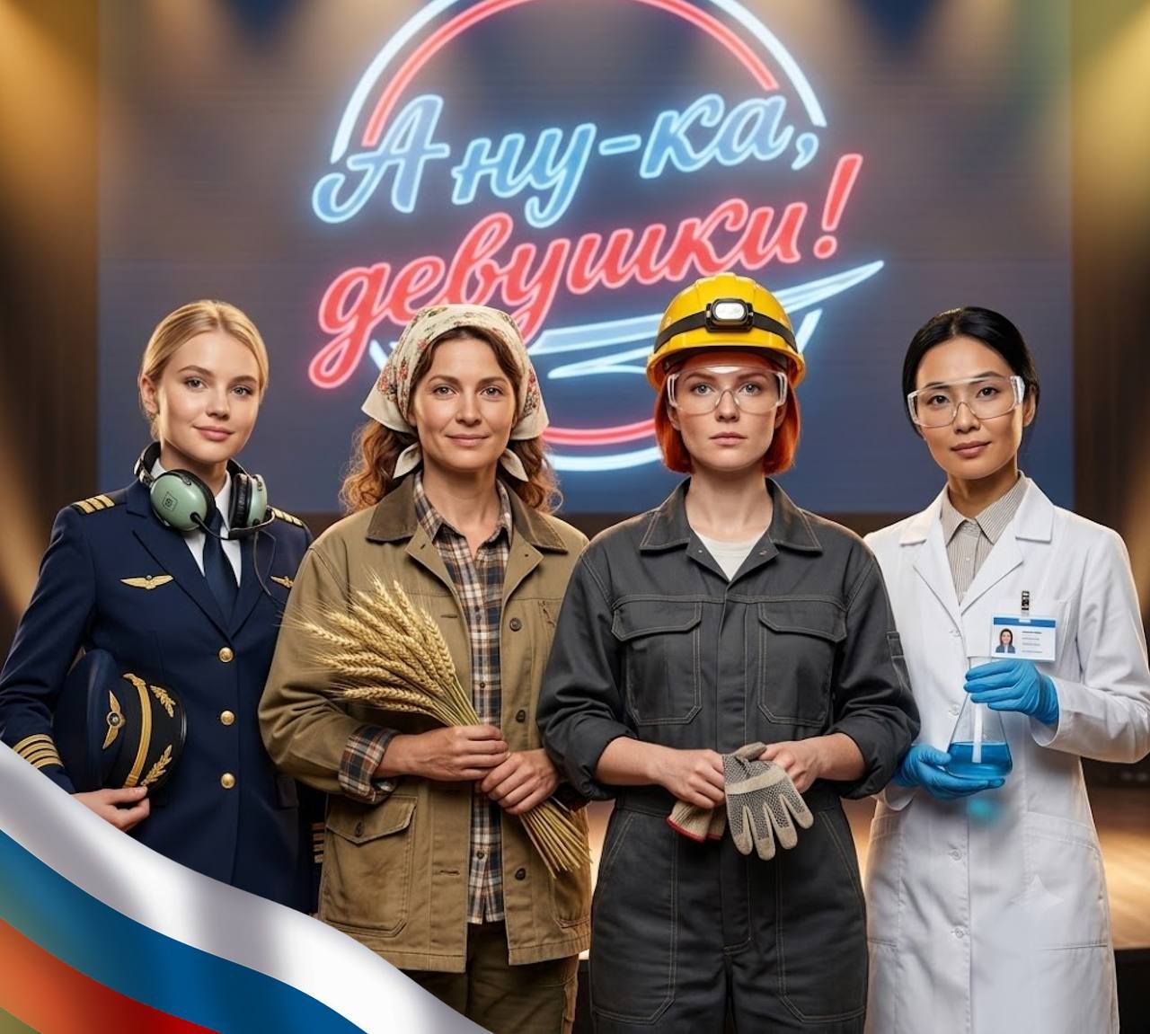 Межрегиональный финал Первого Всероссийского конкурса профессионального мастерства работниц промышленных предприятий и производств "А ну-ка, девушки!" в Москве. Начало конкурсной программы в 13.00