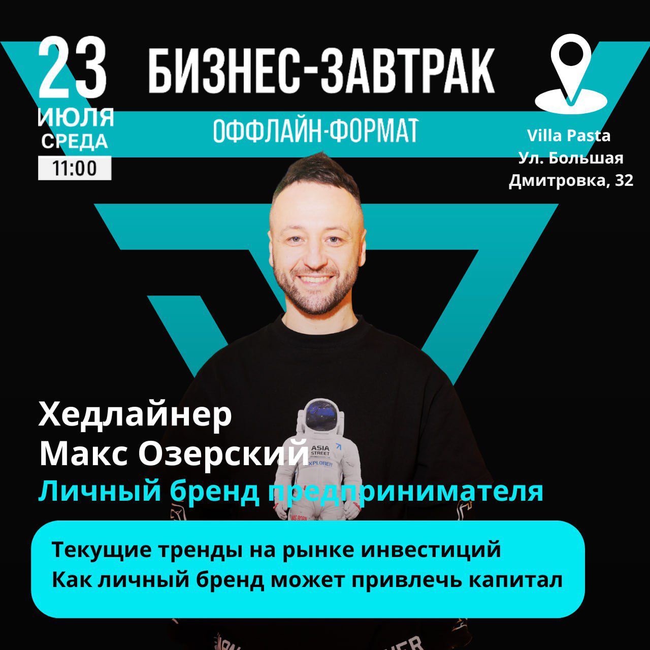 БИЗНЕС-ЗАВТРАК. Текущие тренды на рынке инвестиций. Как личный бренд может привлечь капитал