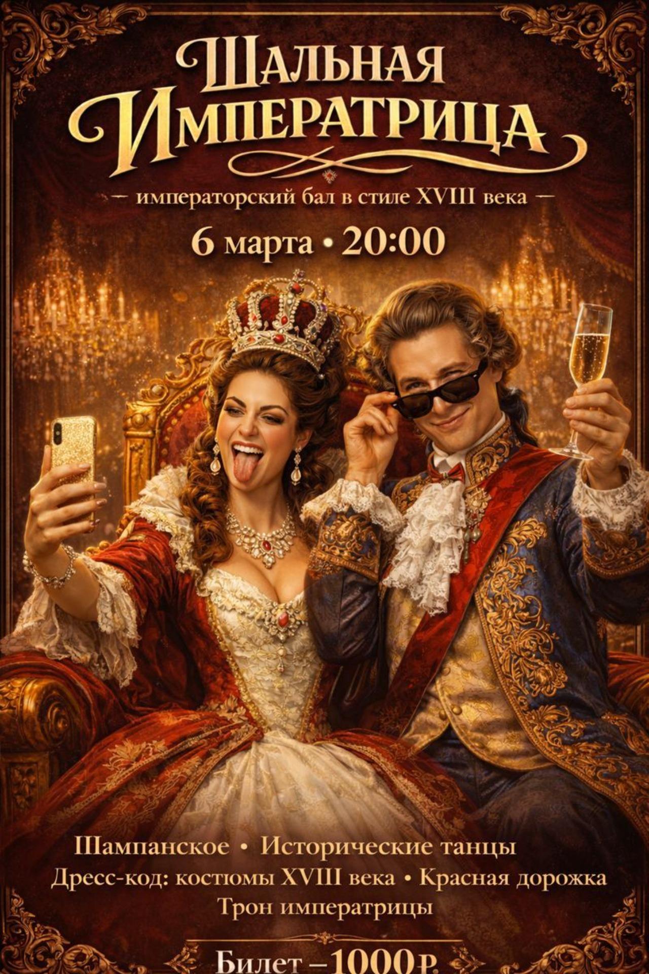 Вечеринка "Шальная императрица. Дворцовое безумие" 20:00