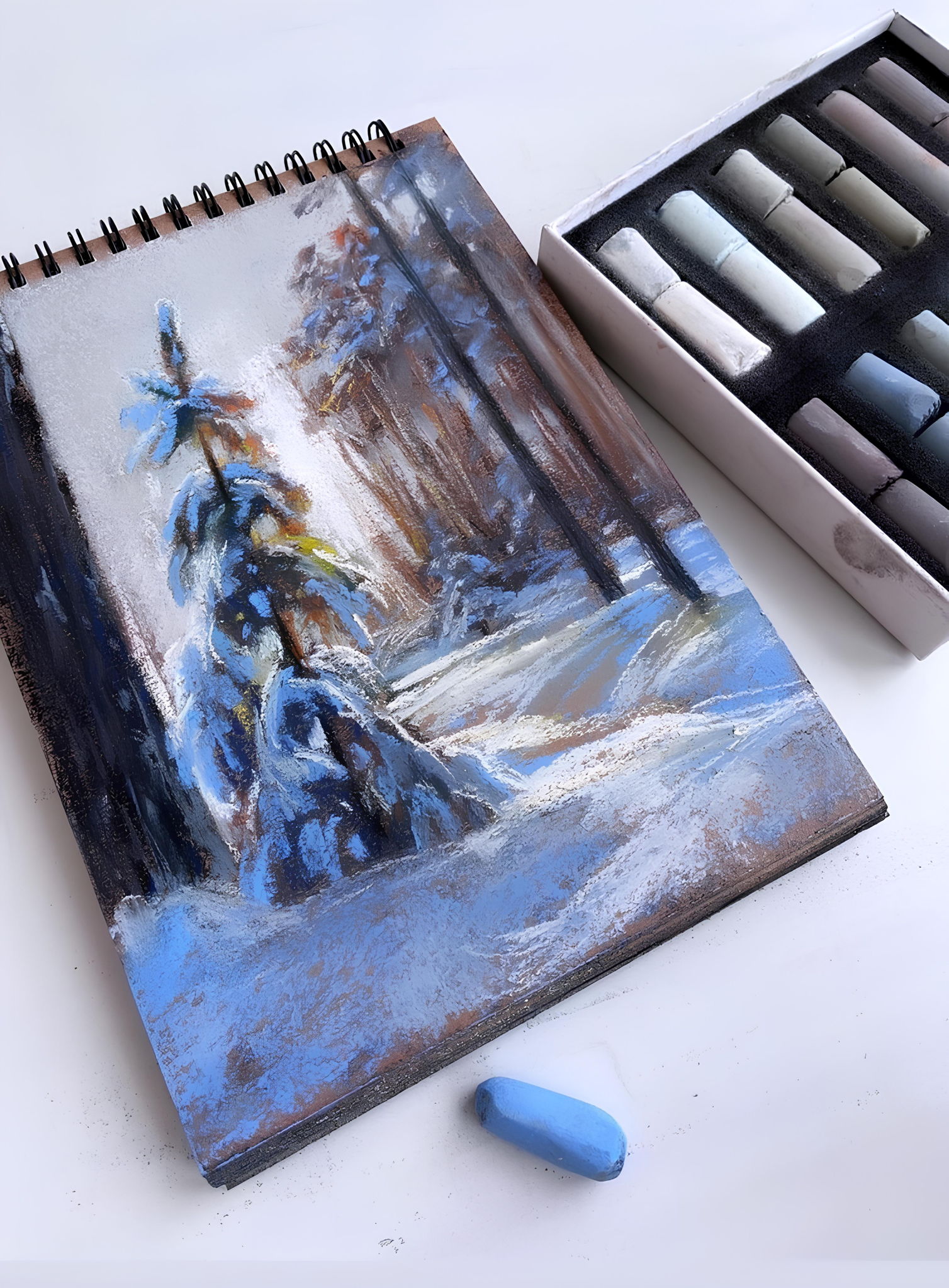 Мастер-класс "Зимний пейзаж" техника пастель от Екатерины Татаренко-Манько