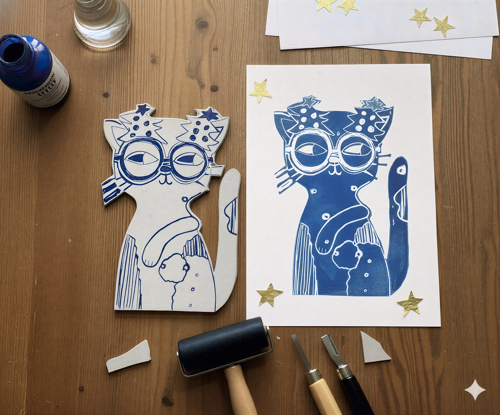 Мастер-класс «Открытка в технике линогравюра»