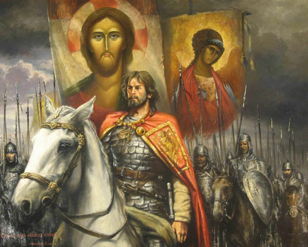 "...В главе дружины ты стоял на страже, Оберегая Веру на Руси..." 