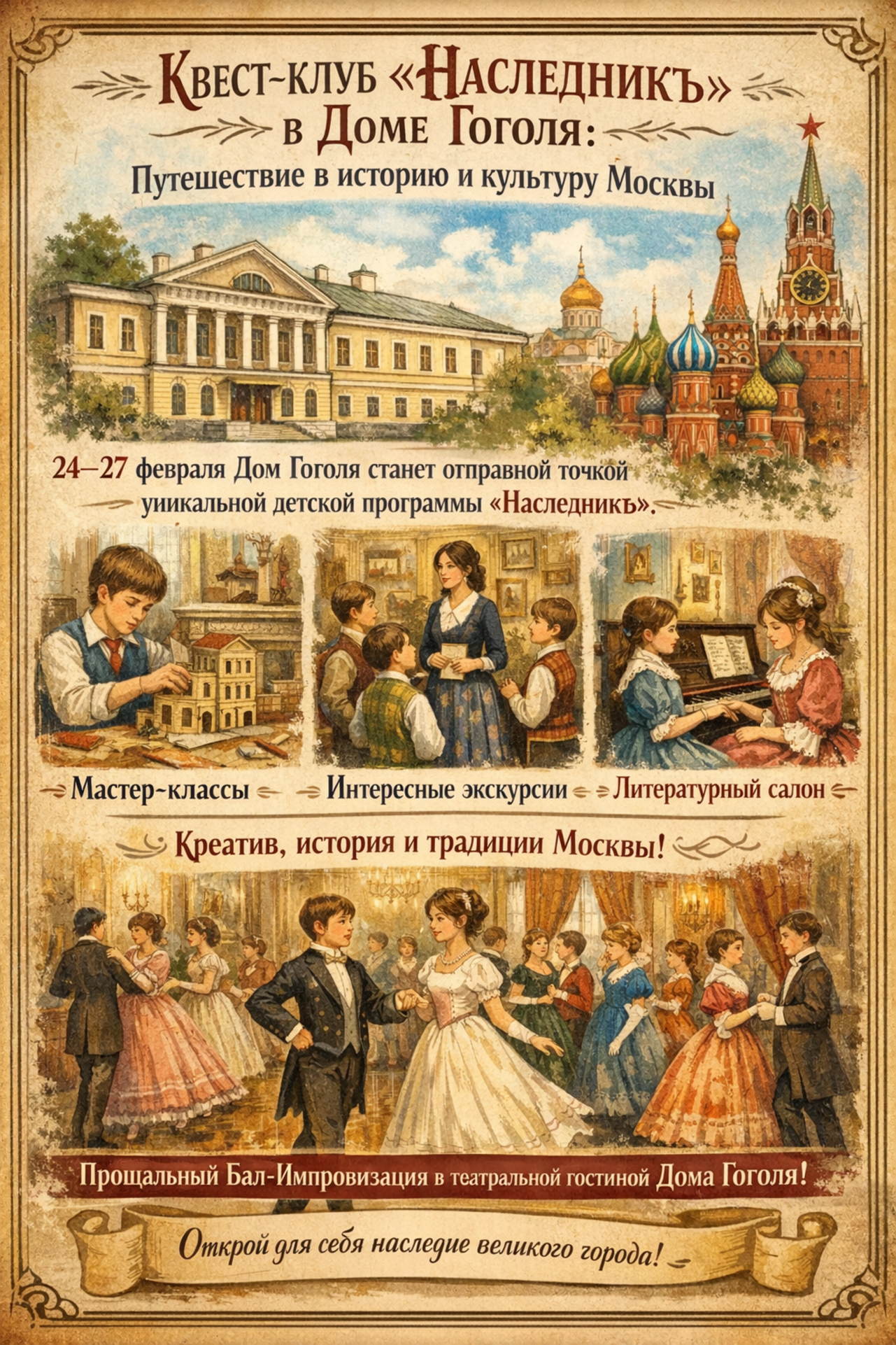 Квест-тур для школьников "Путешествие в историю и культуру Москвы"