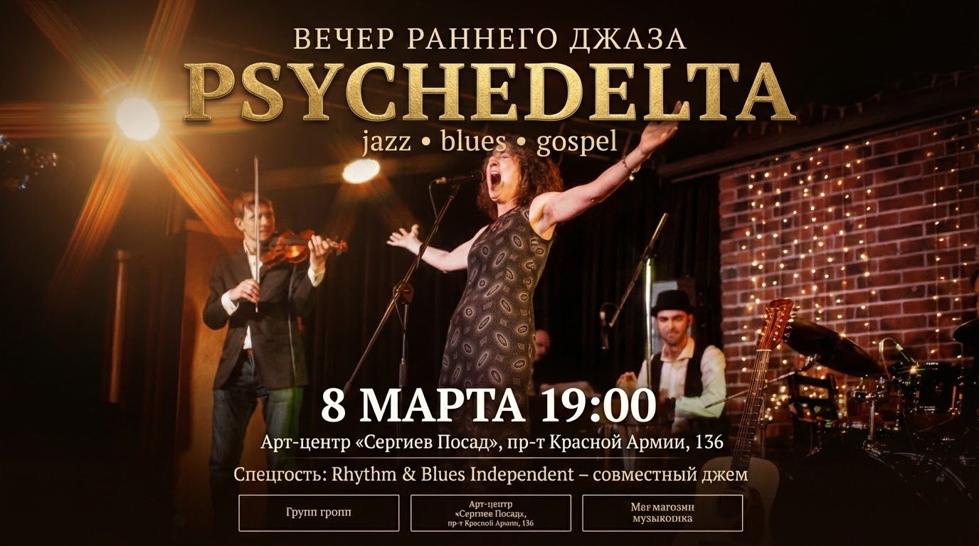 Концерт PsycheDelta (Москва) : ранний джаз / блюз / госпел