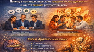 Почему в командах перестают говорить то, что думают — и как это снижает результативность