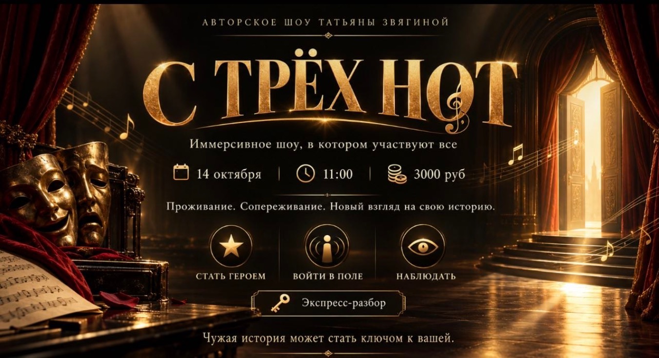 Иммерсивное психологическое шоу «С трех нот»