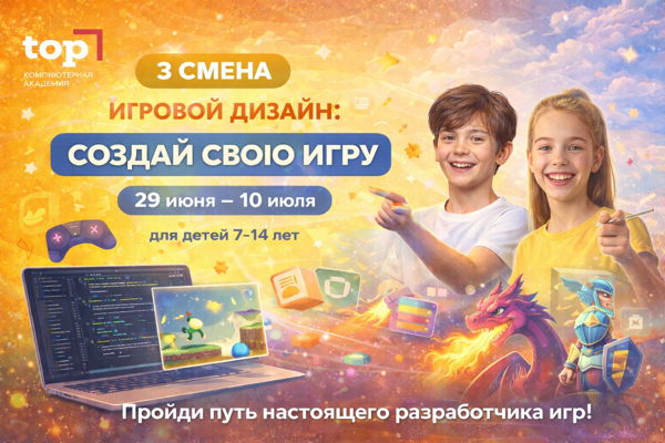 Летние ИТ-каникулы «ИГРОВОЙ ДИЗАЙН!» ( 10 июля)