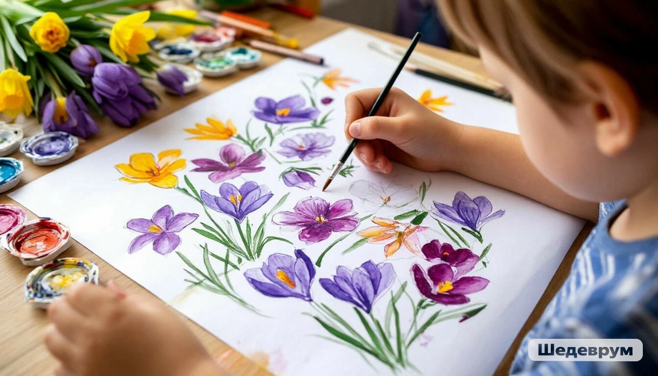 Мастер-класс по рисованию "Крокусы"