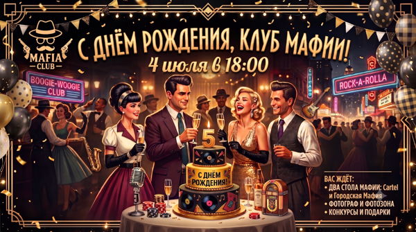 С Днём Рождения, Клуб Мафии! Нам 5 лет
