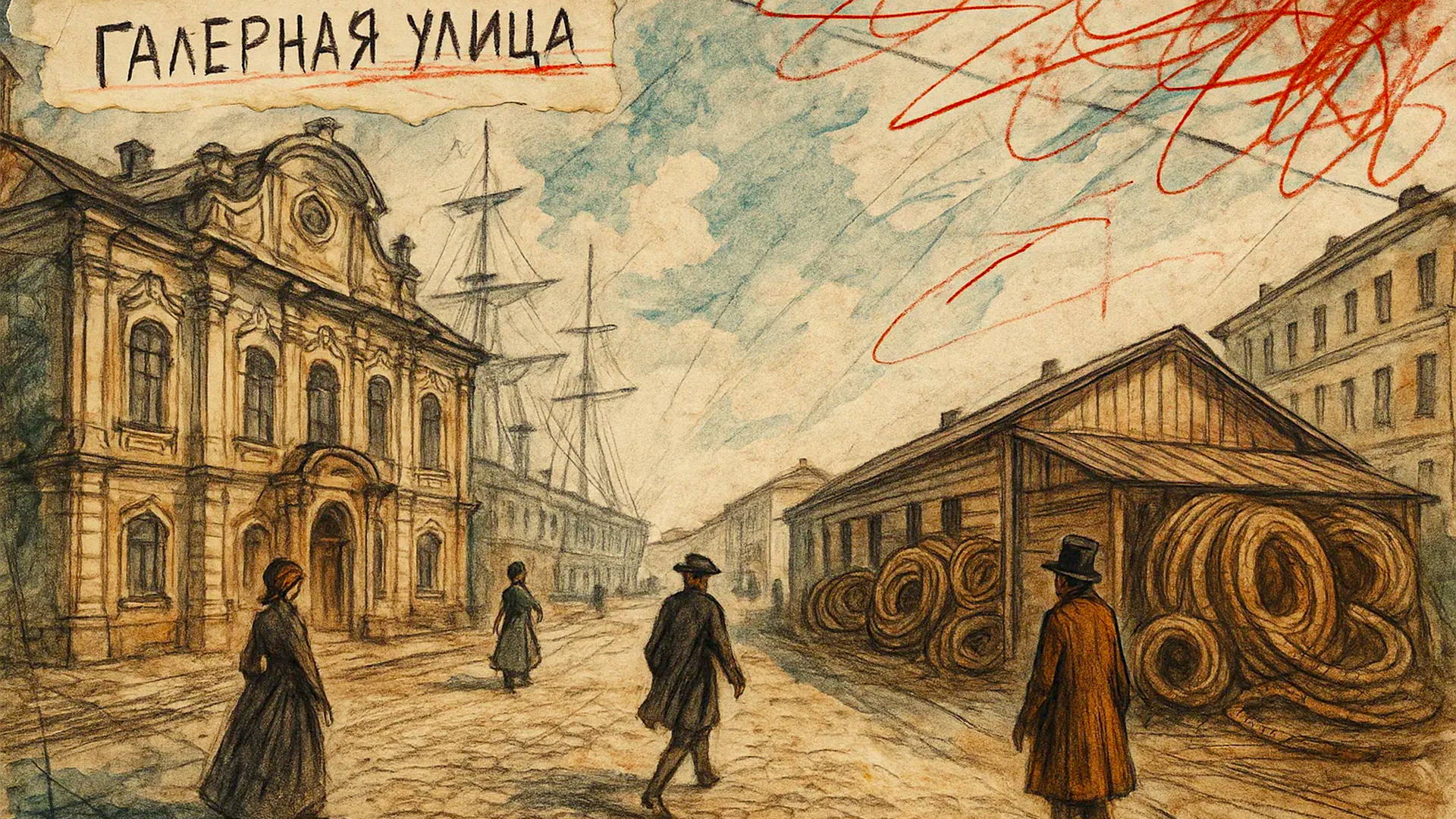 Каменный коридор в центре Петербурга. Галерная улица