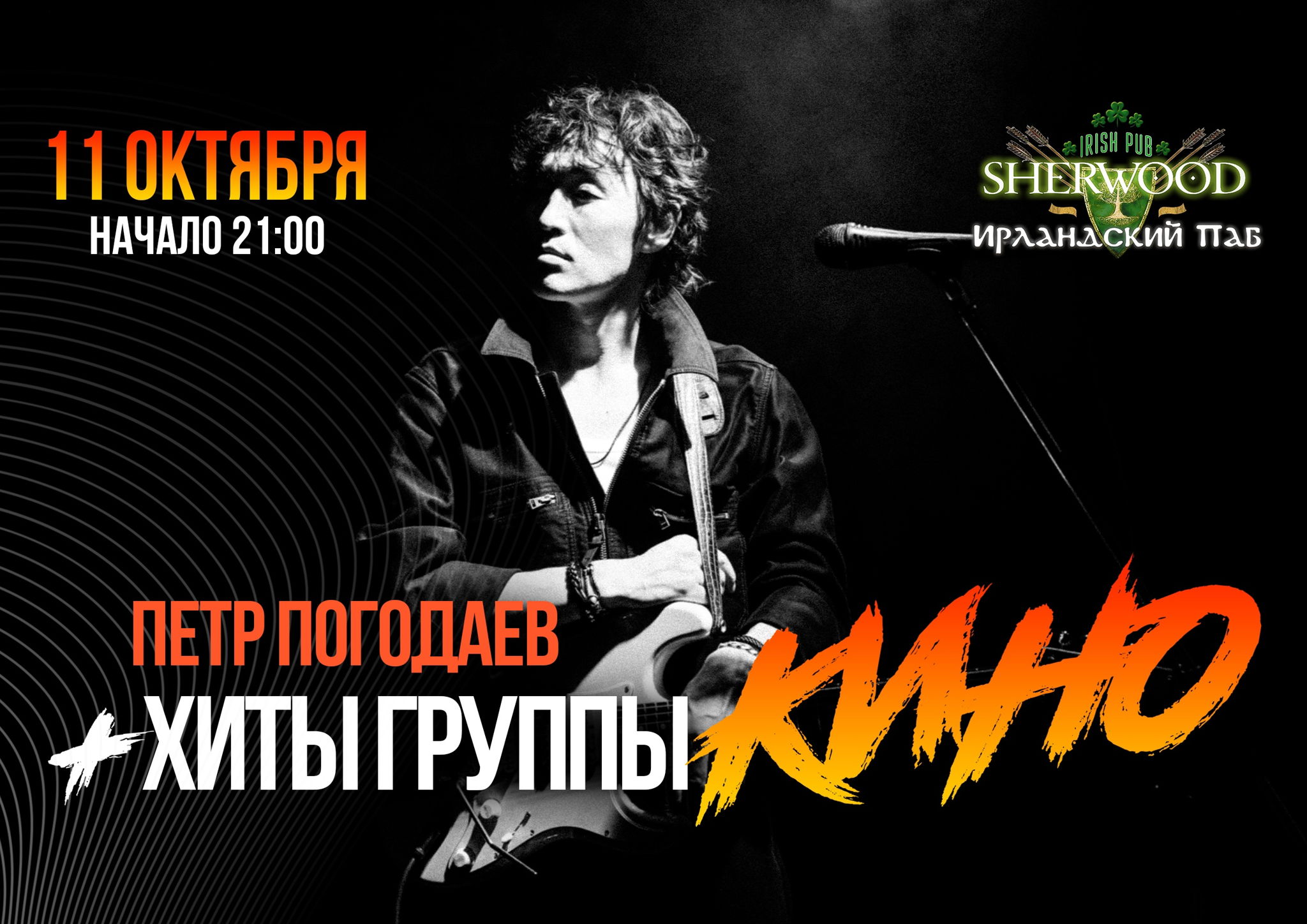 24 ПЁТР ПОГОДАЕВ + ХИТЫ ГРУППЫ "КИНО", SHERWOOD PUB, МЫТИЩИ