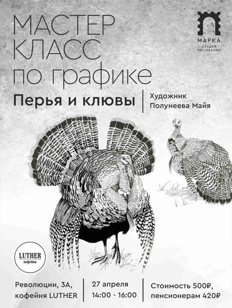 Мастер-класс по графике «Перья и клювы»