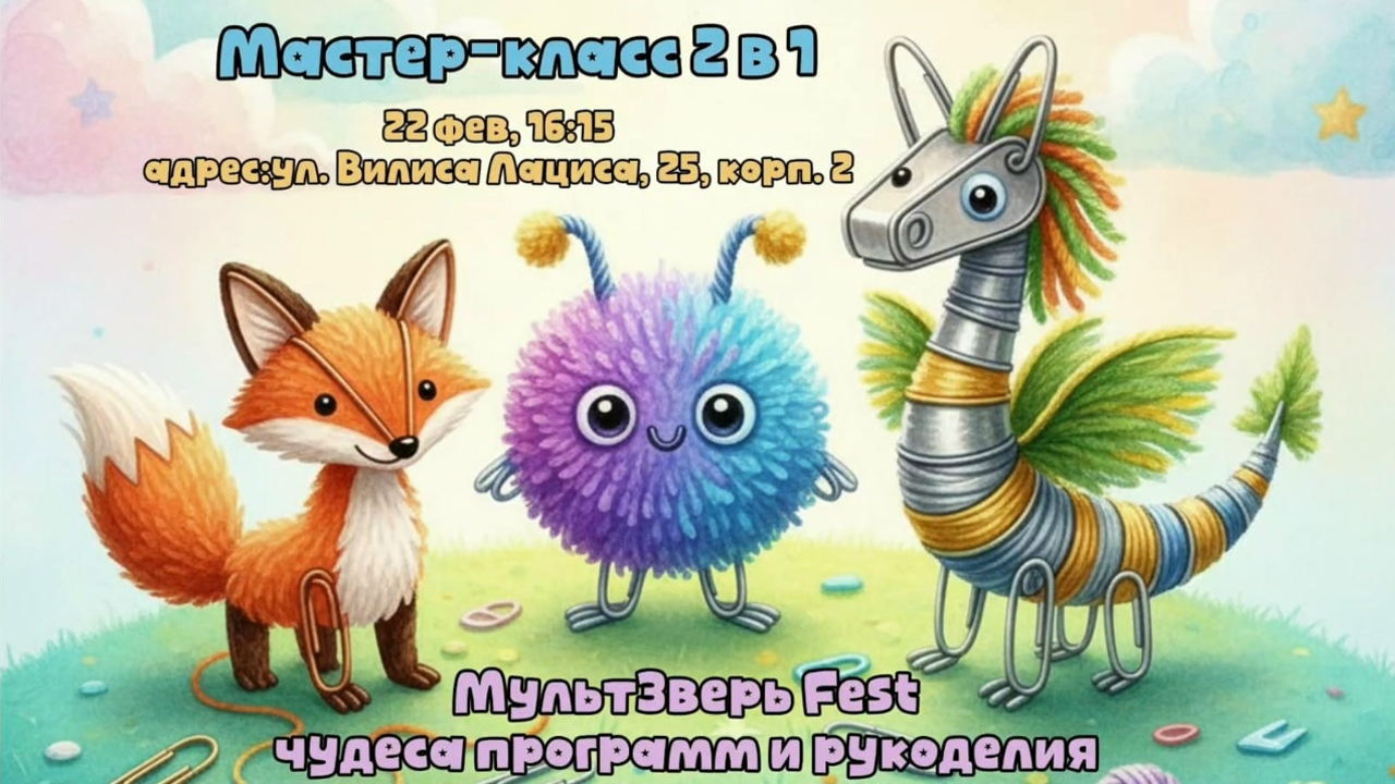 Мастер-класс 2 в 1 — «МультЗверьFest» — чудеса программ и рукоделия