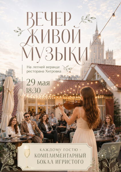 Вечер живой музыки на летней веранде