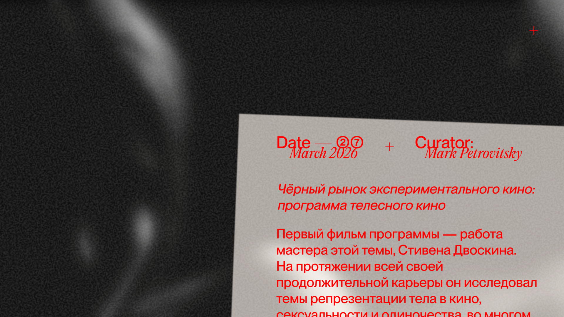 чёрный рынок экспериментального кино: программа телесного кино