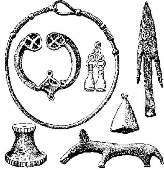 Предметы V-VI вв. н.э., найденные на территории Дьяковского городища в Коломенском