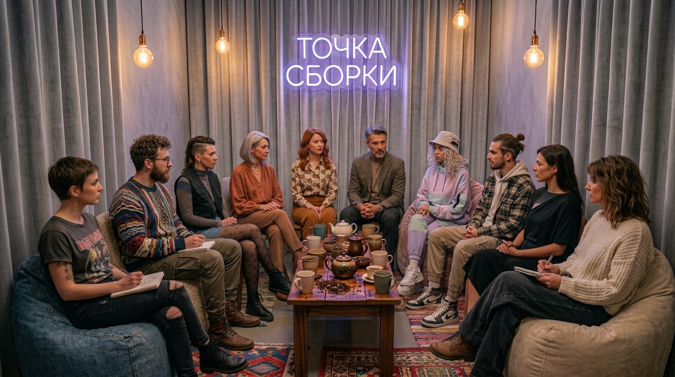 Точка сборки — разговорный клуб: «Жизнь в проработках vs жизнь в моменте»?