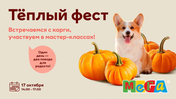 Тыквенный корги-флешмоб. Теплая осень в МЕГЕ