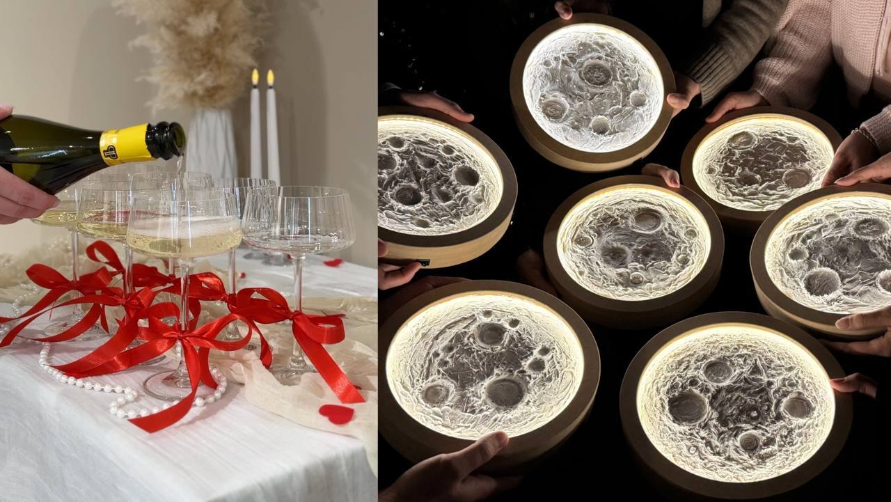 Арт-вечеринка: ночник Луна и безлимитное шампанское