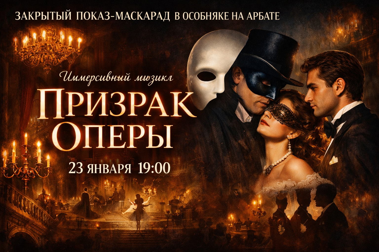 Иммерсивный мюзикл «Призрак оперы» Закрытый показ-маскарад
