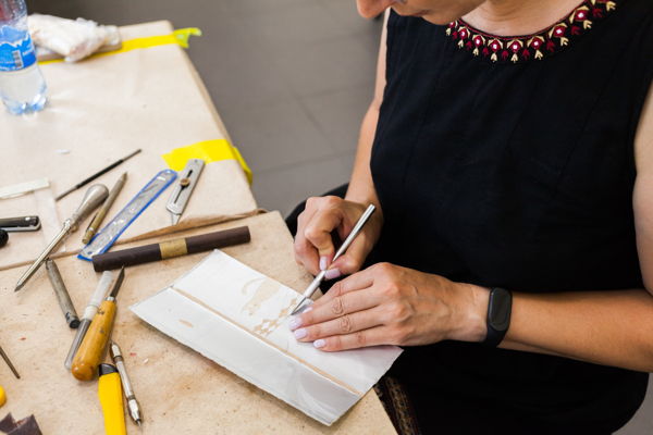 Мастер-класс "Археология воспоминаний", создание полимпсеста (Ольга Зайцева, Санкт-Петербург; Лера Круглова, Ростов-на-Дону)