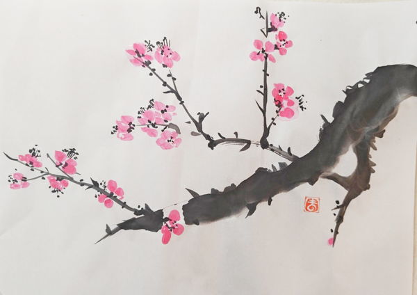 Весенний мастер-класс по японской живописи тушью суми-э