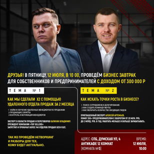 Нетворкинг завтрак для предпринимателей