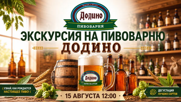Экскурсия на пивоварню "Додино"