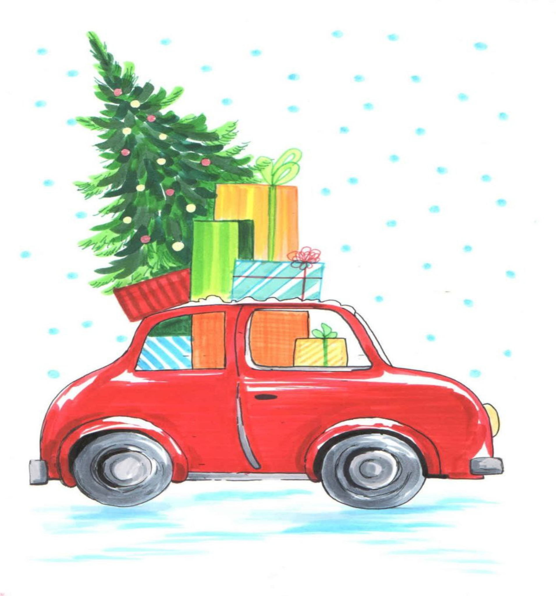 Мастер-класс по скетчингу «Новогодняя открытка»